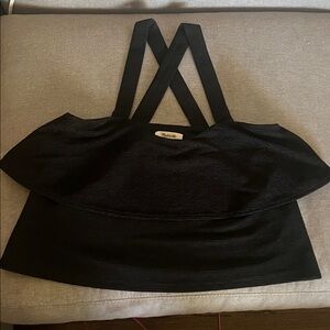 Madewell Black Textured and Tiered Top